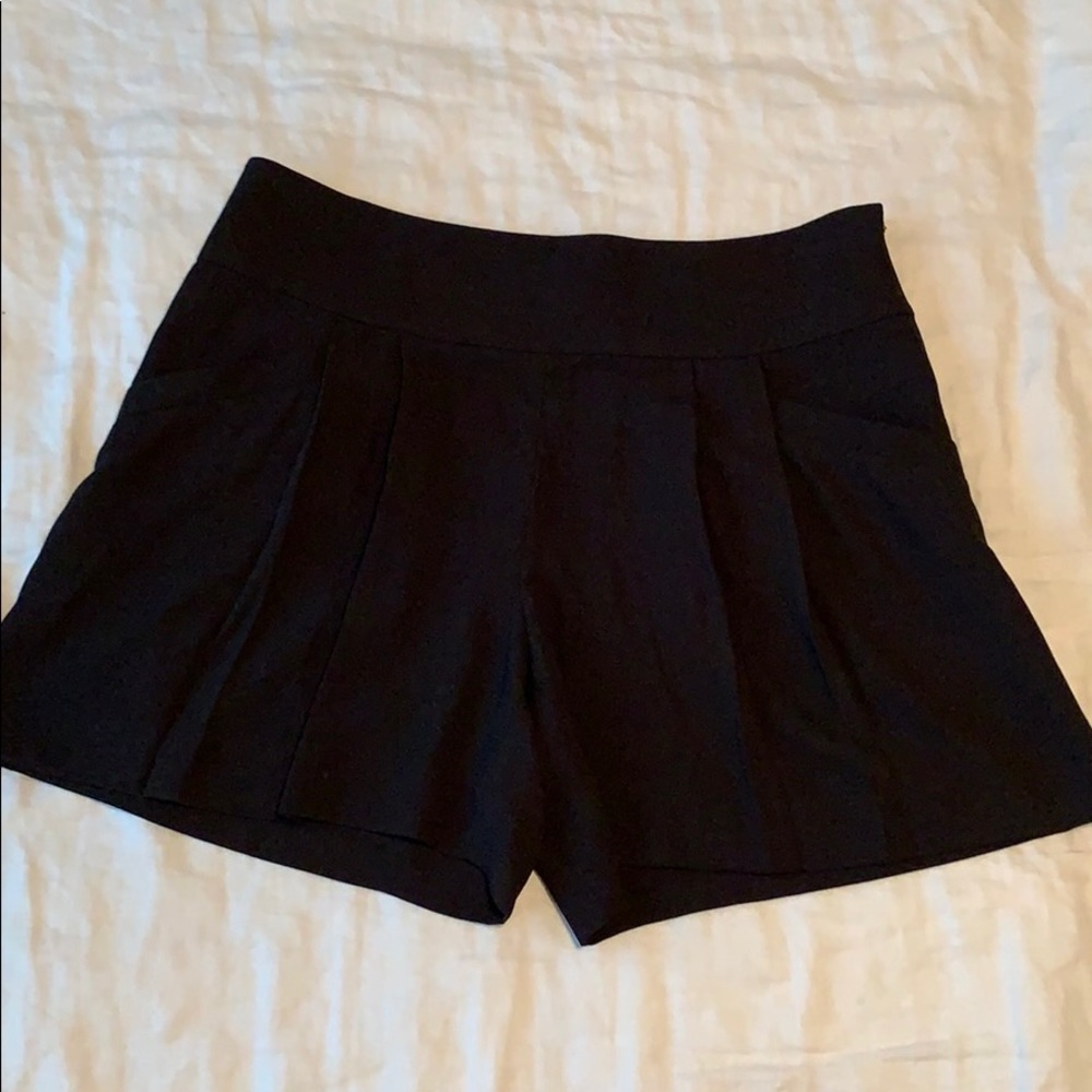Black high waisted dress shorts